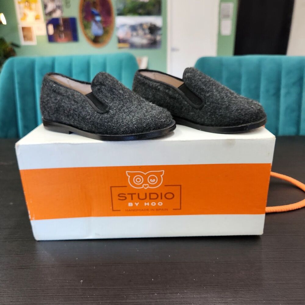 Studio By Hoo Made In Spain Grey Baby Toddler Loafers Formal Sz 6 / 22